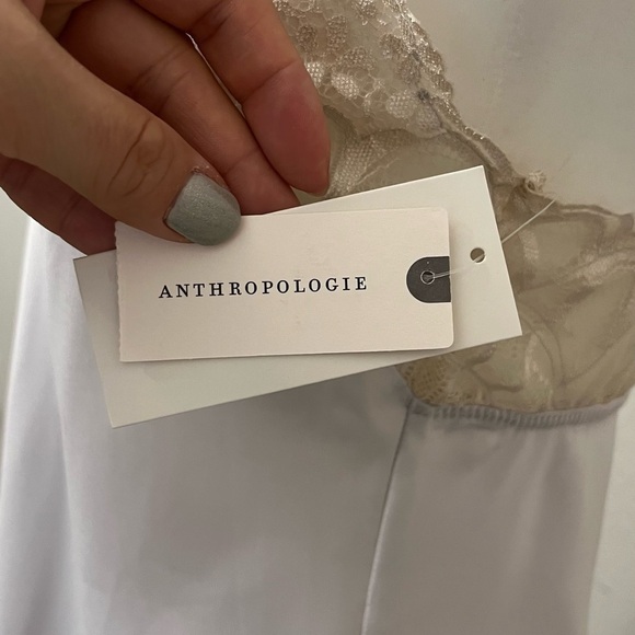 Anthropologie Flora Nikrooz Pale Silver Lace Trim Camisole NWT Small - Picture 4 of 8